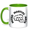 Чашка с цветной ручкой MMA Mixed Martial Arts Зеленый фото