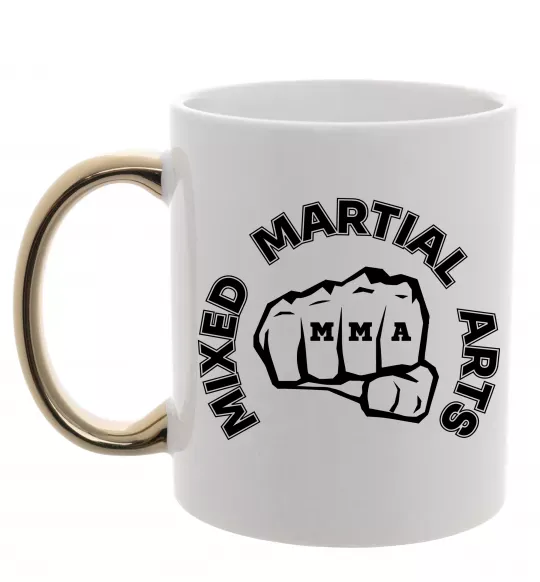 Чашка с цветной ручкой MMA Mixed Martial Arts Золото фото