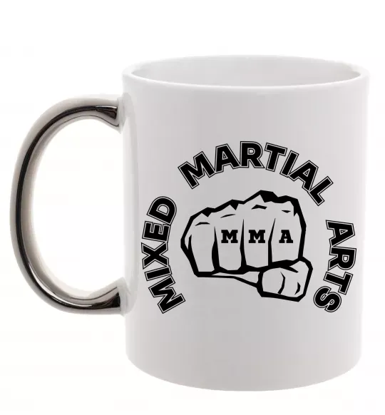 Чашка с цветной ручкой MMA Mixed Martial Arts Серебро фото
