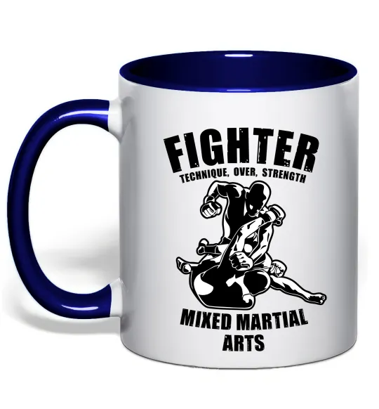 Чашка с цветной ручкой MMA fighter Глубокий темно-синий фото