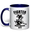 Чашка с цветной ручкой MMA fighter Глубокий темно-синий фото
