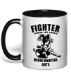 Чашка с цветной ручкой MMA fighter Черный фото