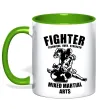 Чашка с цветной ручкой MMA fighter Лаймовый фото