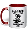 Чашка с цветной ручкой MMA fighter Красный фото