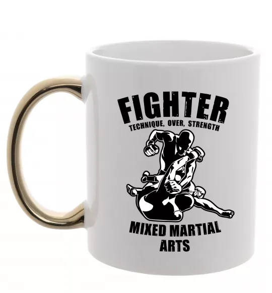 Чашка с цветной ручкой MMA fighter Золото фото