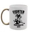 Чашка с цветной ручкой MMA fighter Золото фото