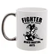 Чашка с цветной ручкой MMA fighter Серебро фото