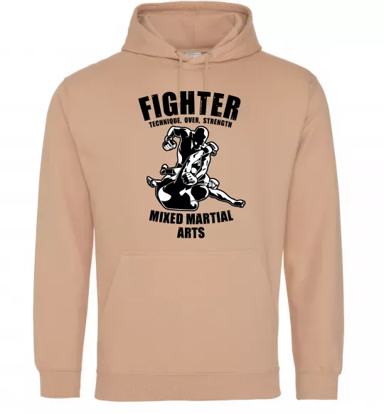 Чоловіча толстовка (худі) MMA fighter Пісочний фото