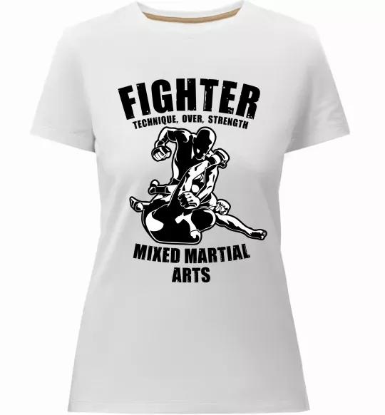 Женская премиум футболка MMA fighter Белый фото