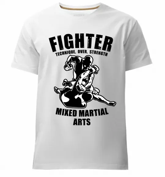 Мужская премиум футболка MMA fighter Белый фото