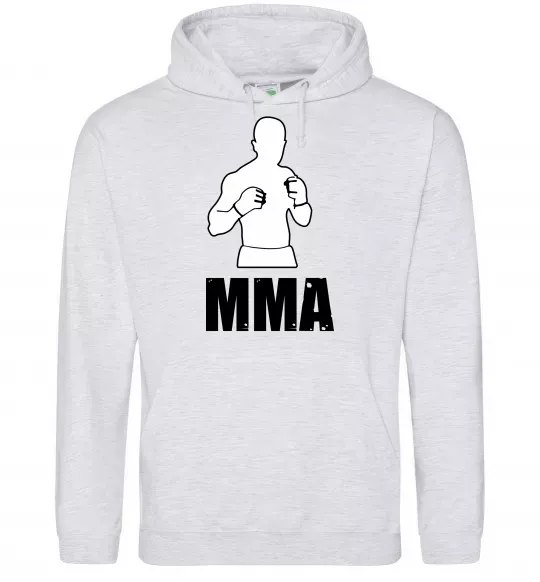 Мужская толстовка (худи) MMA борець Серый меланж фото