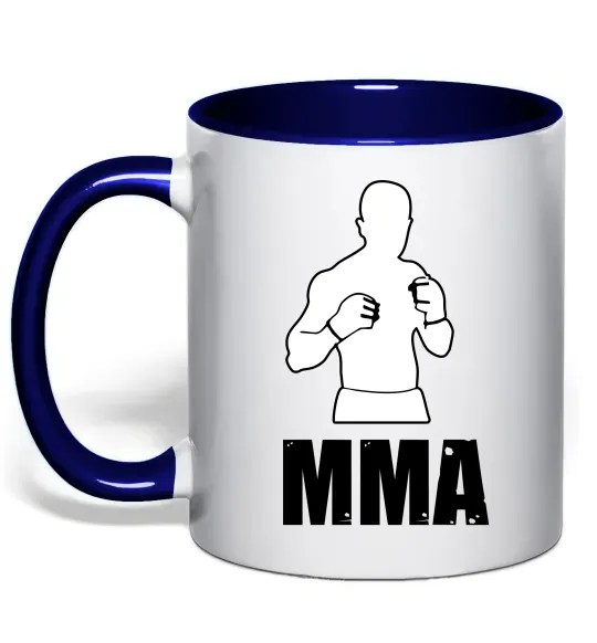 Чашка с цветной ручкой MMA борець Глубокий темно-синий фото