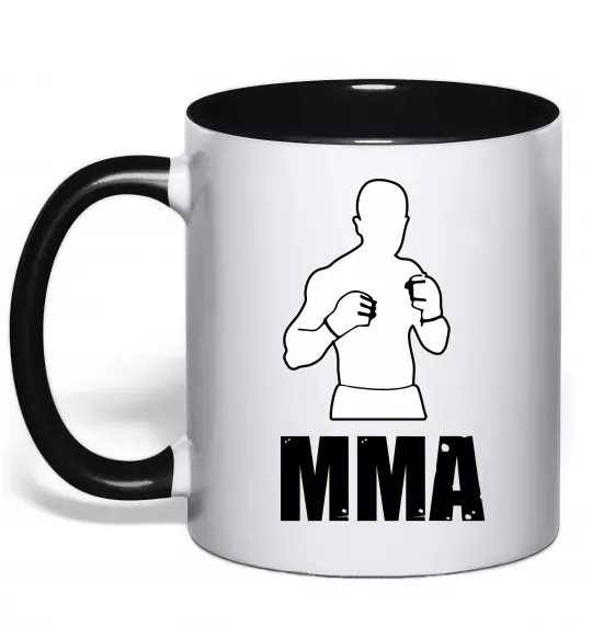 Чашка с цветной ручкой MMA борець Черный фото