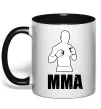 Чашка с цветной ручкой MMA борець Черный фото