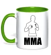 Чашка с цветной ручкой MMA борець Лаймовый фото
