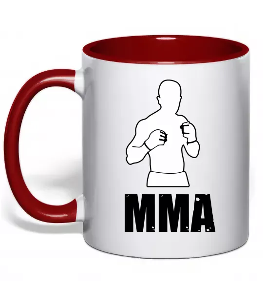 Чашка с цветной ручкой MMA борець Красный фото