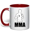 Чашка с цветной ручкой MMA борець Красный фото