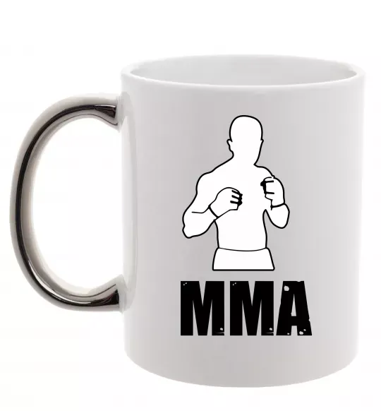 Чашка с цветной ручкой MMA борець Серебро фото