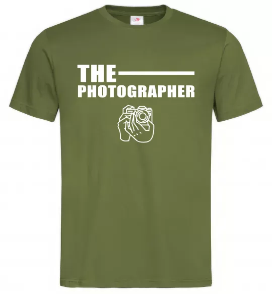 Мужская футболка The photographer Оливковый фото