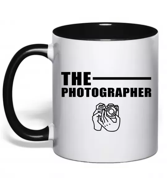 Чашка с цветной ручкой The photographer Черный фото