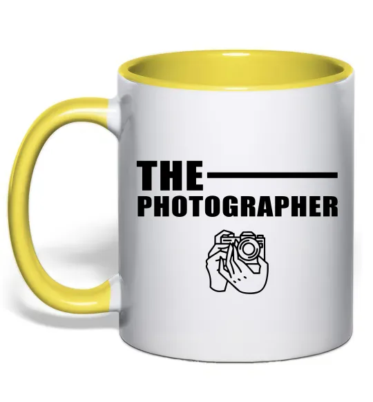 Чашка с цветной ручкой The photographer Лимонный фото