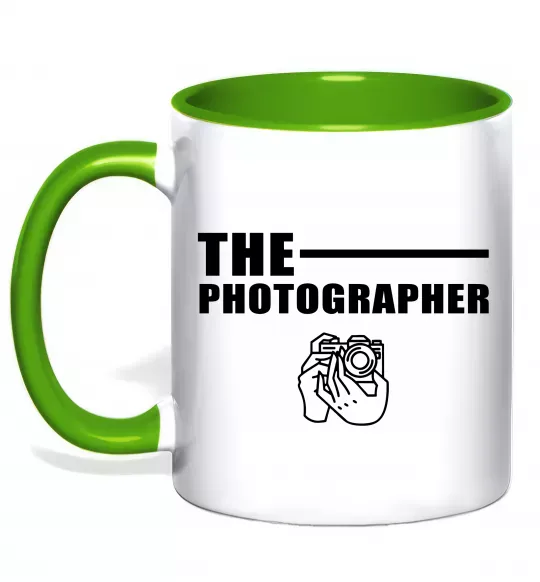 Чашка с цветной ручкой The photographer Зеленый фото