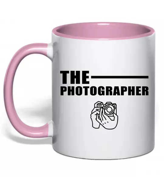 Чашка с цветной ручкой The photographer Нежно розовый фото