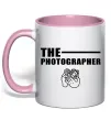 Чашка с цветной ручкой The photographer Нежно розовый фото