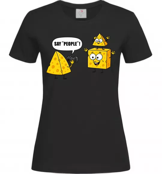 Женская футболка Say people Черный фото