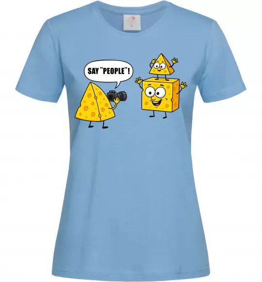 Женская футболка Say people Голубой фото