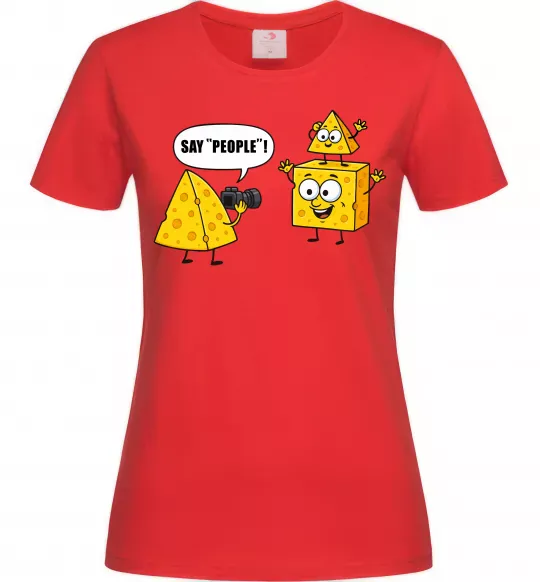 Женская футболка Say people Красный фото