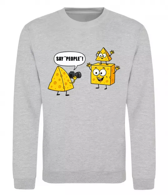 Свитшот Say people Серый меланж фото