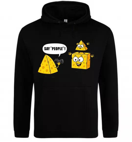 Мужская толстовка (худи) Say people Черный фото