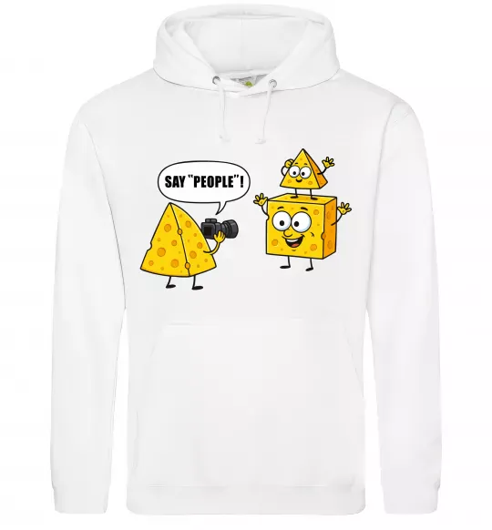 Мужская толстовка (худи) Say people Белый фото