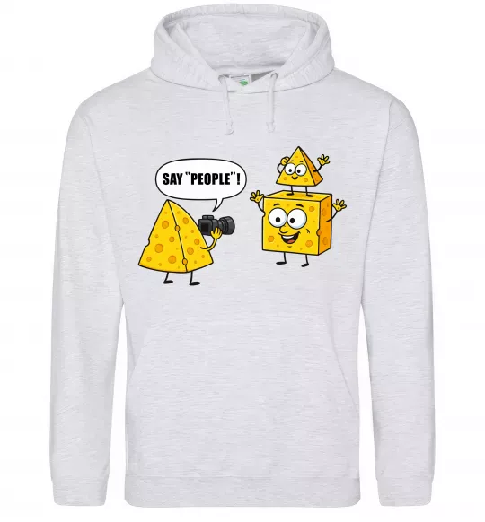 Мужская толстовка (худи) Say people Серый меланж фото