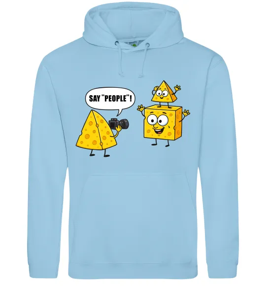 Мужская толстовка (худи) Say people Голубой фото