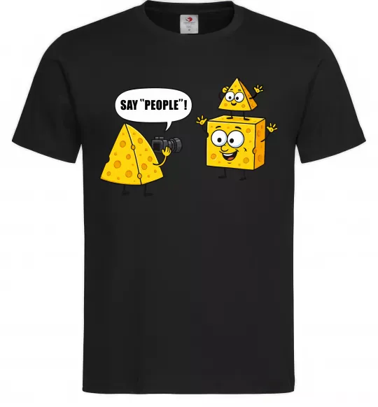 Чоловіча футболка Say people Чорний фото