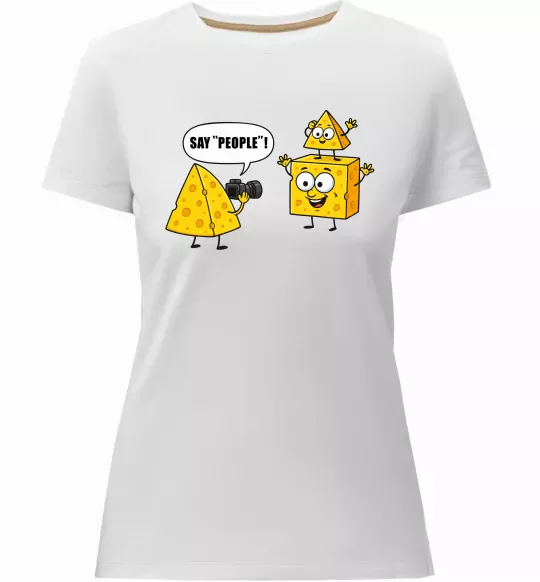 Женская премиум футболка Say people Белый фото
