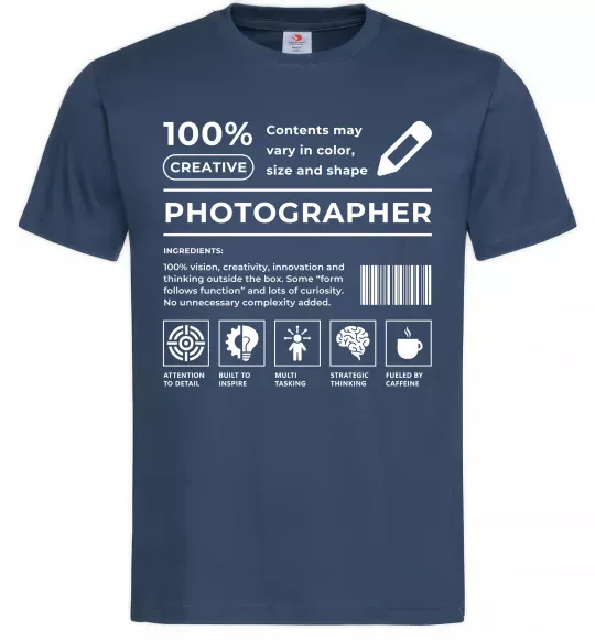 Чоловіча футболка Photographer склад Темно-синій фото