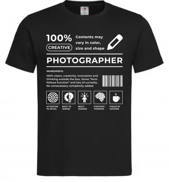 Чоловіча футболка Photographer склад Чорний фото
