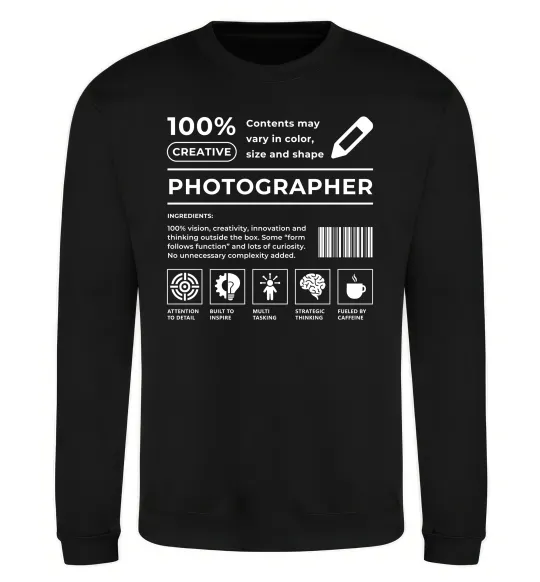 Свитшот Photographer склад Черный фото