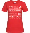 Женская футболка Photographer склад Красный Женская футболка Photographer склад Красный фото