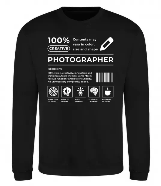 Свитшот Photographer склад Черный фото