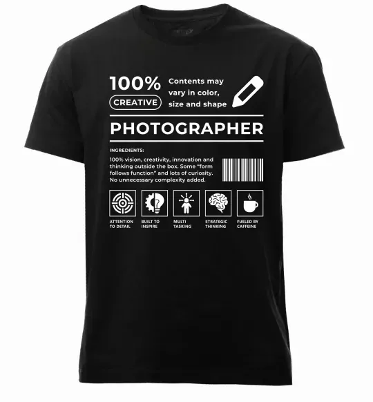 Мужская премиум футболка Photographer склад Черный фото