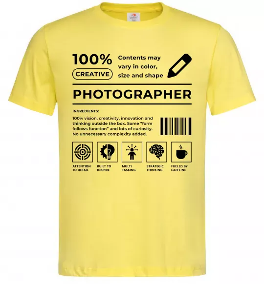 Чоловіча футболка Photographer склад Лимонний фото