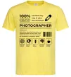 Чоловіча футболка Photographer склад Лимонний Чоловіча футболка Photographer склад Лимонний фото