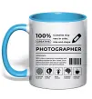 Чашка з кольоровою ручкою Photographer склад Блакитний фото