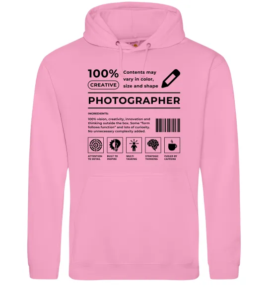 Мужская толстовка (худи) Photographer склад Розовый фото