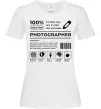 Женская футболка Photographer склад Белый Женская футболка Photographer склад Белый фото