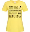 Женская футболка Photographer склад Лимонный Женская футболка Photographer склад Лимонный фото